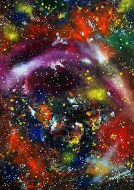 Image result for Galaxy Acrylic Painting