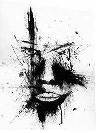 Image result for Black and White Face Art