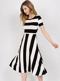 Image result for Black and White Horizontal Striped Dress