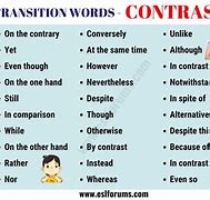 Image result for Compare and Contrast Words. List