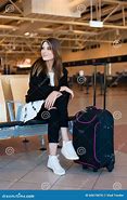 Image result for Woman Waiting Airport
