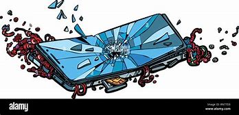 Image result for Cracked Phone Drawing