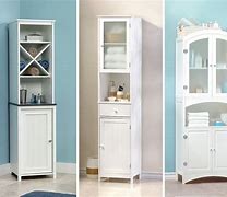 Image result for White Bathroom Storage Cabinet