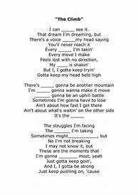 Image result for The Climb Lyrics