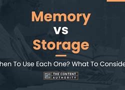Image result for What's the Difference Between Memorie and Storage