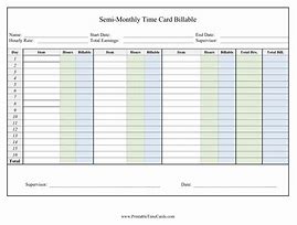 Image result for Time Card Print Out