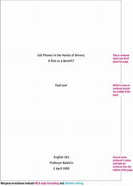 Image result for MLA Format Paper Cover Page