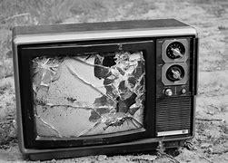 Image result for Broken TV Screen Black and White