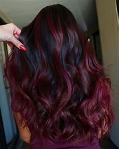 Image result for Red Burgundy Long Hair From the Back