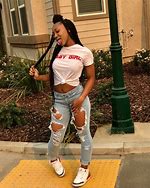 Image result for Red Jordan 6s Outfits Black Girls