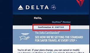 Image result for Delta Flight Ticket Confirmation