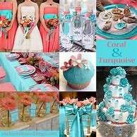 Image result for Teal and Peach Wedding Decor