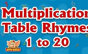 Image result for Multiplication Tables 1 to 20 Songs