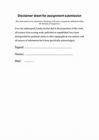 Image result for Assignment Disclaimer Notice