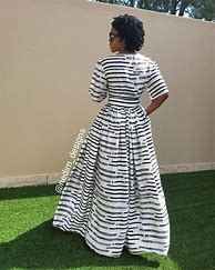 Image result for Black and White African Print Dress