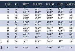 Image result for Eu Clothing Size Conversion Chart