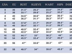Image result for Men Women Clothing Size Conversion Chart