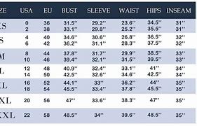 Image result for Clothing Measurement Chart