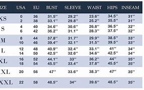Image result for American Women's Size Chart
