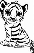 Image result for Baby Tiger Drawing Black and White