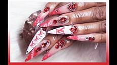 nails supreme supreme x lv acrylic nails set nails supreme supreme x lv acrylic nails set
