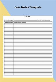 Image result for Case Notes Sheet