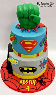 Image result for Super Heroes Birthday Cake