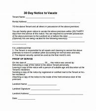 Image result for 30-Day Notice Vacate Letter
