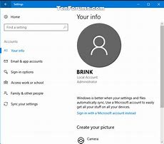 Image result for Settings Account Picture Windows 1.0