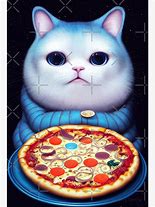 Image result for Kawaii Cat Eating Pizza