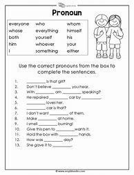 Image result for Worksheets with Pronouns