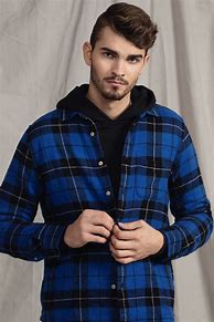 Image result for Men's Hooded Flannel Shirt