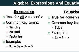 Image result for Example of Expression and Equation