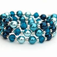 Image result for Aqua Blue Beaded Bracelet