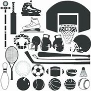 Image result for Sports Equipment Black and White