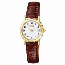 Image result for Gold Gilt Watch with Brown Strap