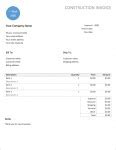 Image result for Construction Invoice Template Free