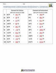 Image result for Temperature Conversion Worksheet