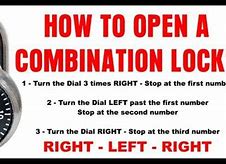 Image result for How to Unlock a Combination Lock Spanish