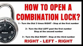 Image result for How to Unlock a Combination Lock