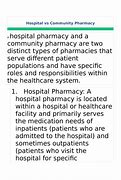 Image result for Hospital vs Community Pharmacy