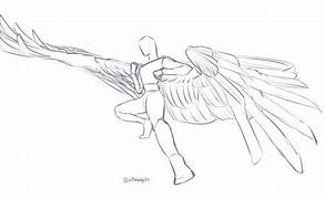Image result for Sketch of Person with Wings Back View