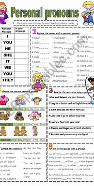 Image result for Personal Pronouns Worksheets for Kids