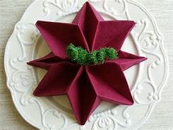 Image result for Fold Napkin in Christmas Poinsettia