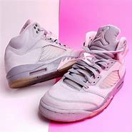 Image result for Air Jordan Retro 5 Pink and White