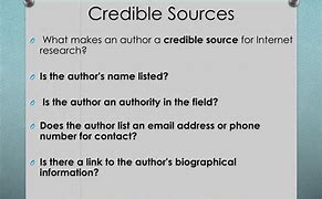 Image result for Examples of Credible Sources