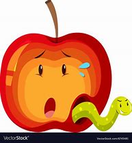 Image result for Apple with Worm Holes Cartoon