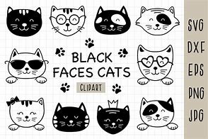 Image result for Kids Blak Cat Face SVG