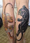 Image result for Traditional Panther and Tiger Tattoo