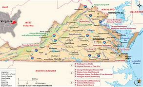 Image result for Virginia United States Map